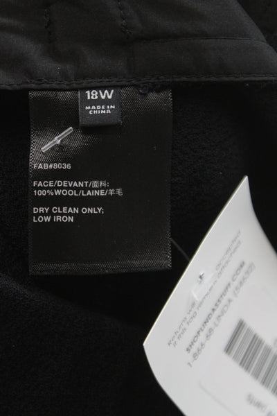 Lafayette 148 New York Women Black Cropped Wool Dress Pants Size 18W