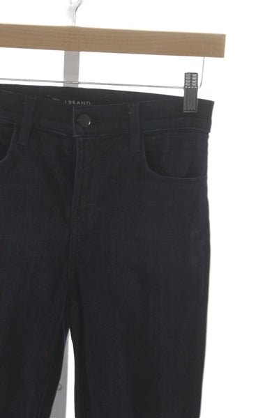 J Brand Womens Skinny Ankle Jeans Dark Blue High Rise Button Size 25