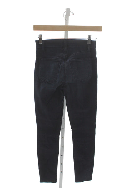 J Brand Womens Skinny Ankle Jeans Dark Blue High Rise Button Size 25