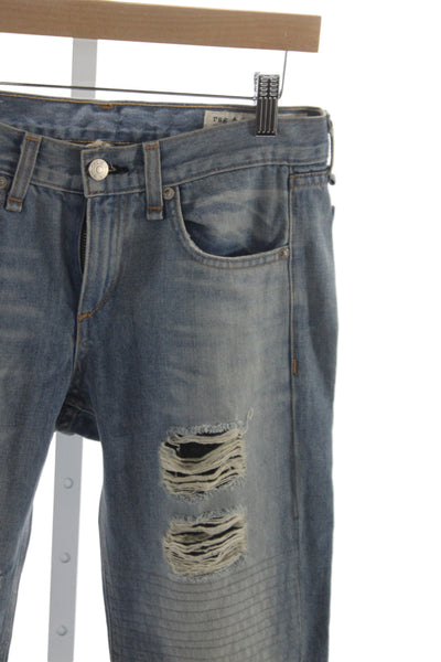 Rag & Bone Jean Unisex Cropped Straight Jeans Blue High Rise Size 24