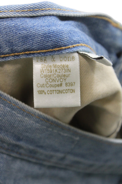 Rag & Bone Jean Unisex Cropped Straight Jeans Blue High Rise Size 24