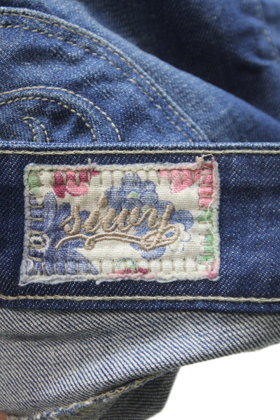 Siwy Unisex Dark Blue Beach Shorts Button 98% Cotton 2% Lycra Size 27