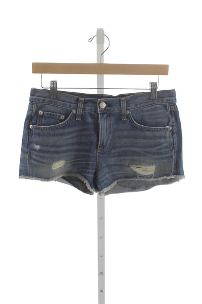 Rag & Bone Jean Unisex Dark Blue Cotton Button Beach Shorts Size 25