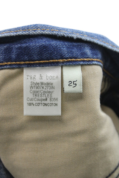 Rag & Bone Jean Unisex Dark Blue Cotton Button Beach Shorts Size 25
