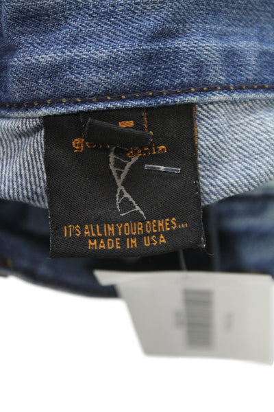 Genetic Denim Unisex Dark Blue 90s Cotton Stretch Button Shorts Size 26