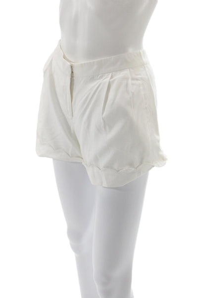 Alex Lane Unisex White Cotton Silk Shorts Zip Closure Size S