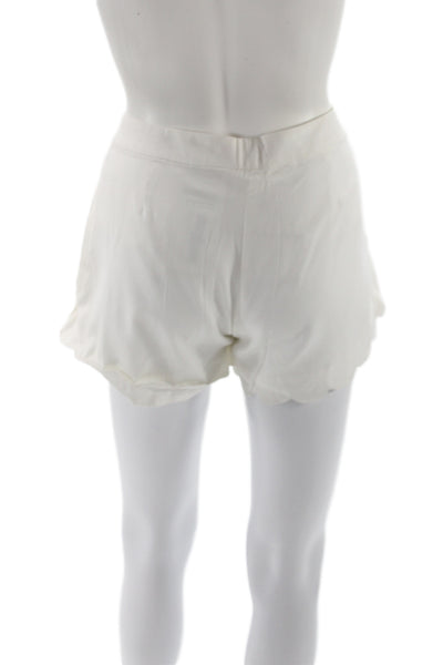 Alex Lane Unisex White Cotton Silk Shorts Zip Closure Size S