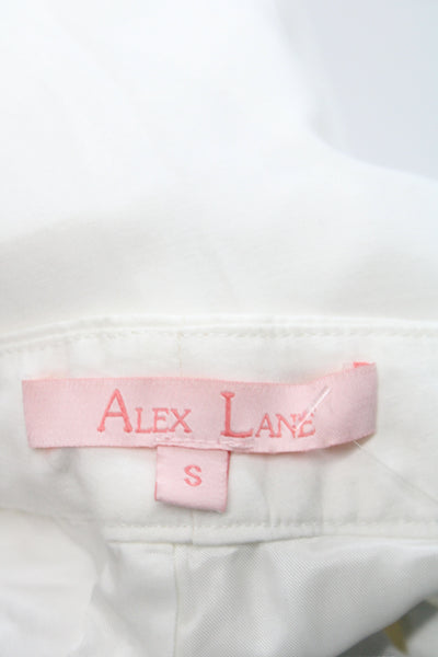 Alex Lane Unisex White Cotton Silk Shorts Zip Closure Size S