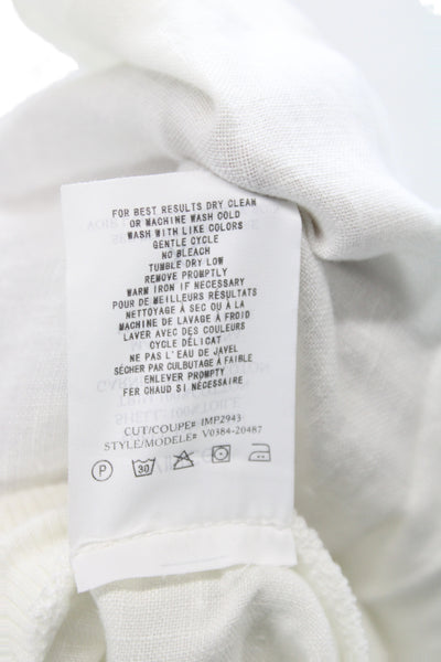 Vince Unisex Sweat Shorts Linen Drawstring White Solid Size XS