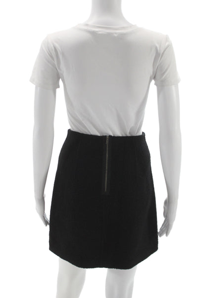 Theory Womens Mini Pencil Skirt Black Wool Size 2