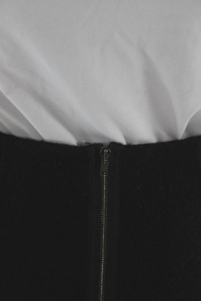 Theory Womens Mini Pencil Skirt Black Wool Size 2