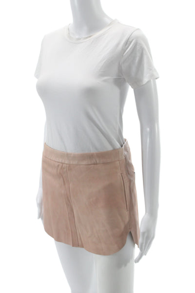 Mason Womens Beige Lambskin Mini Pencil Skirt Size 0