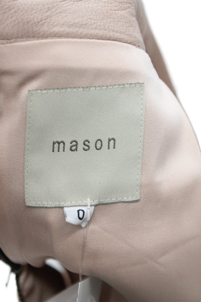 Mason Womens Beige Lambskin Mini Pencil Skirt Size 0