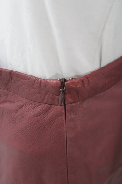Derek Lam 10 Crosby Womens Leather Brown A-Line Flare Mini Skirt Size 0