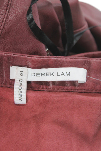 Derek Lam 10 Crosby Womens Leather Brown A-Line Flare Mini Skirt Size 0