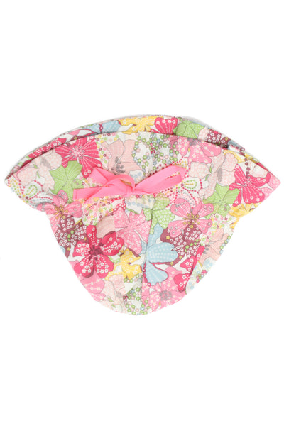 Bonpoint Girls Cotton Mix Floral Print Bucket Hat Pink Combo Size 2