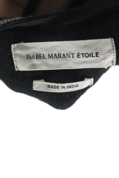 Isabel Marant Etoile Women Tunic Blouse Black V-Neck Long Sleeve Size 36