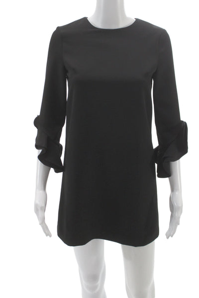 Milly Minis Women Shift Mini Dress Black 3/4 Sleeve Size 14