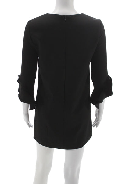 Milly Minis Women Shift Mini Dress Black 3/4 Sleeve Size 14