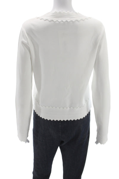 Generation Love Womens Cardigan White Round Neck Button Long Sleeve Size S