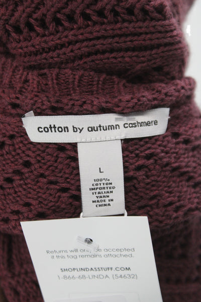 Cotton By Autumn Cashmere Unisex Purple Pullover Sweater Size L