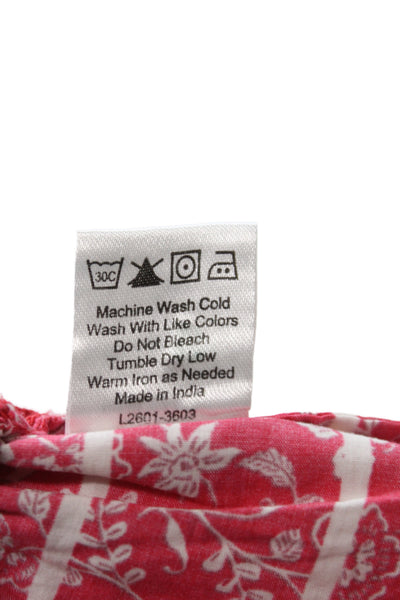 Love The Label Women Red Sleeveless V-Neck Floral Tie Front Blouse Size M