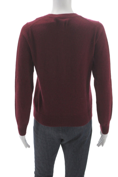 Enza Costa Womens Red Recycled Cashmere Cardigan Button Size XS