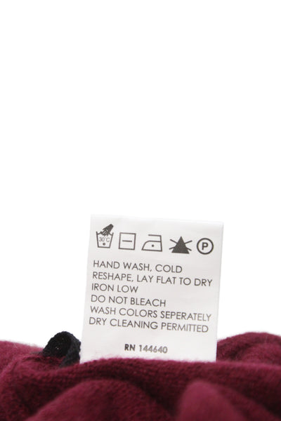 Enza Costa Womens Red Recycled Cashmere Cardigan Button Size XS