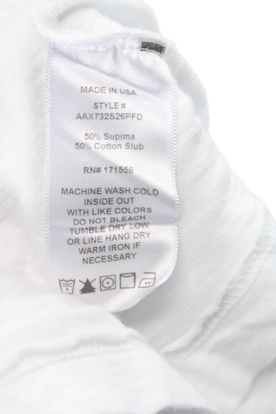 Lejule Women Basic White Crew Neck Short Sleeve T-Shirt Size S