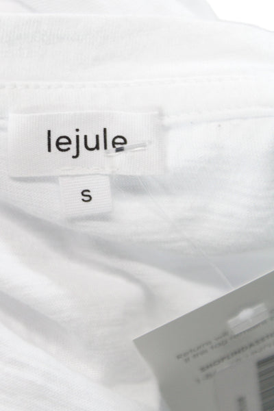 Lejule Women Basic White Crew Neck Short Sleeve T-Shirt Size S