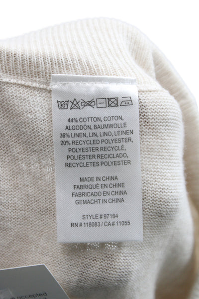 Minnie Rose Womens Maxi Skirt Beige Cotton Linen Long Size S