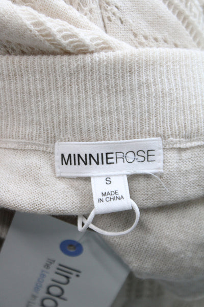 Minnie Rose Womens Maxi Skirt Beige Cotton Linen Long Size S
