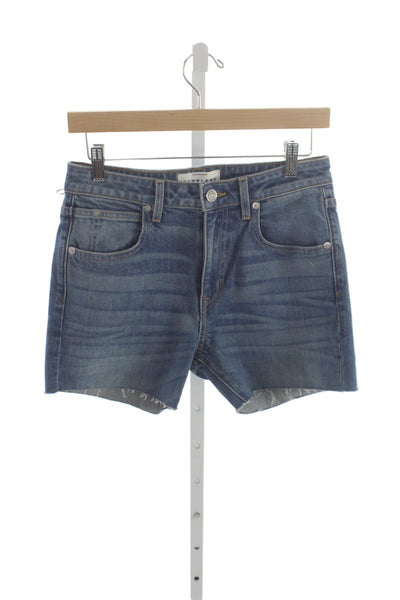 Slvrlake Unisex Dark Blue Cotton Elastane Button Shorts Size 27