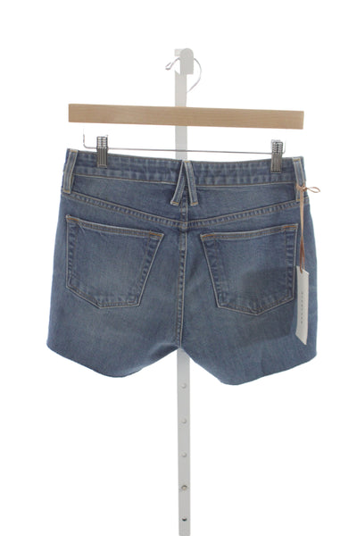 Slvrlake Unisex Dark Blue Cotton Elastane Button Shorts Size 27