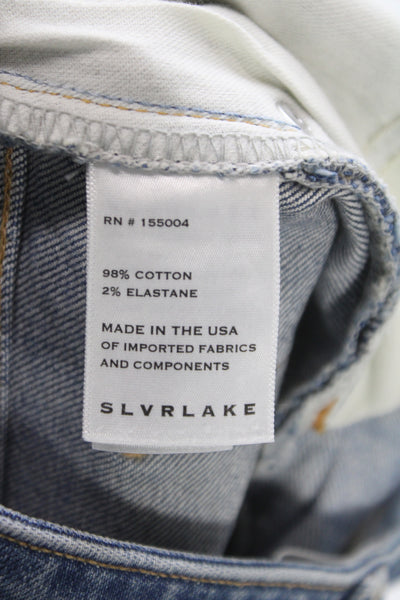 Slvrlake Unisex Dark Blue Cotton Elastane Button Shorts Size 27