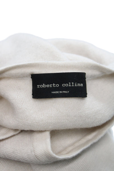 Roberto Collina Women Basic Beige Viscose Crew Neck Sweater Size S