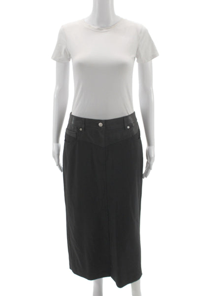 Helmut Lang Women Black Pencil Skirt Wool Blend Size 6