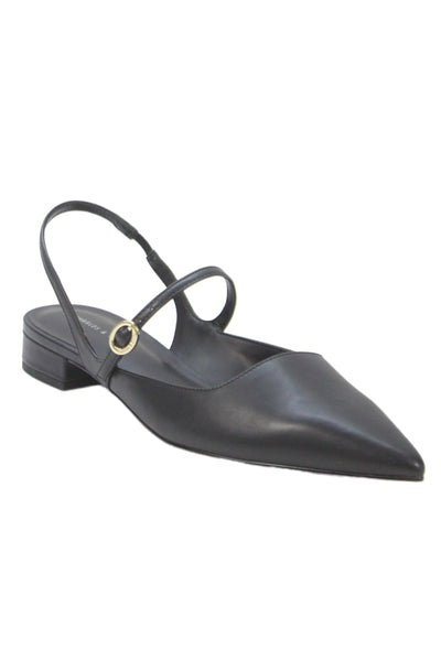 Charles & Keith Womens Leather Slingbacks Ballet Flats Black Size 39 9