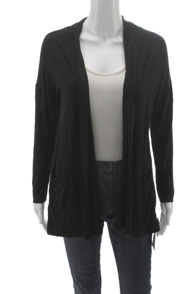 Kinross Unisex Cardigan Black Solid 95% Rayon 5% Spandex Long Sleeve Size M