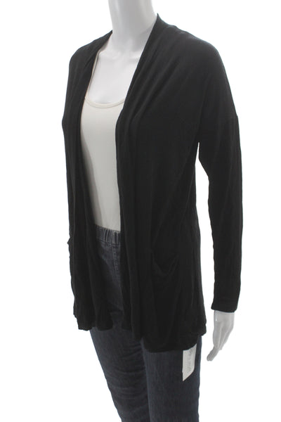 Kinross Unisex Cardigan Black Solid 95% Rayon 5% Spandex Long Sleeve Size M