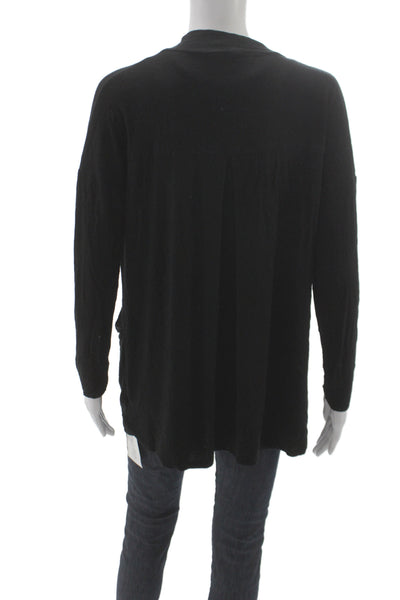 Kinross Unisex Cardigan Black Solid 95% Rayon 5% Spandex Long Sleeve Size M