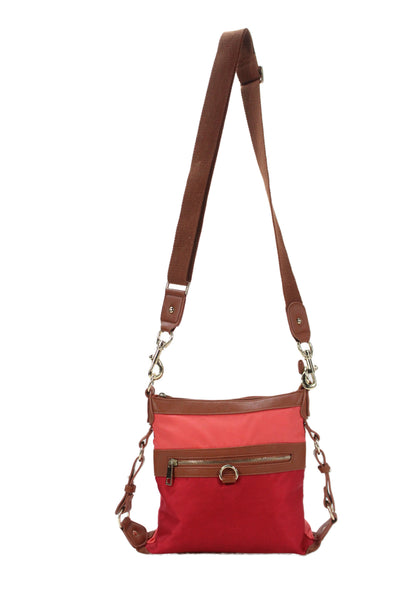 SR2 Womens Leather Trim Crossbody Shoulder Handbag Multi Colored