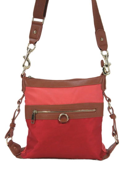 SR2 Womens Leather Trim Crossbody Shoulder Handbag Multi Colored