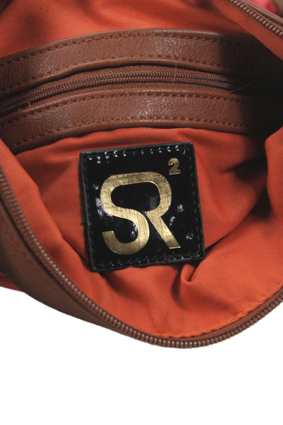 SR2 Womens Leather Trim Crossbody Shoulder Handbag Multi Colored