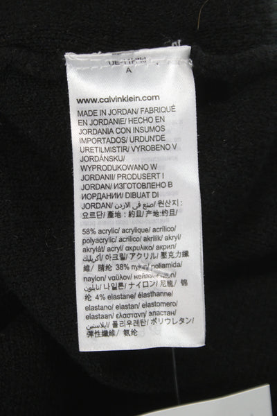 Calvin Klein Jeans Unisex Pullover Sweater Black Mock Neck Long Sleeve Size M
