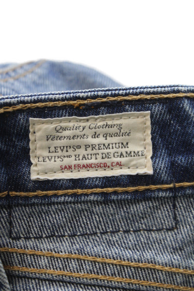 Levis Mens Straight Jeans Dark Blue Low Rise 32 Inseam Size 25