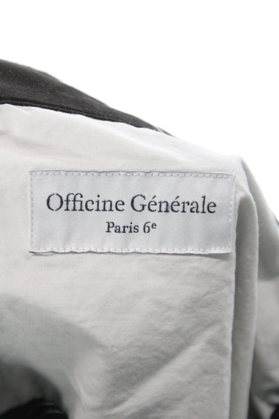OFFICINE GENERALE Mens Black Floral Short Sleeve Button-Up Viscose Size M