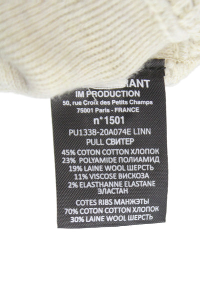 Isabel Marant Etoile Unisex Beige Pullover Sweater Zip Collared Size 34