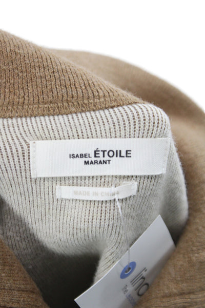 Isabel Marant Etoile Unisex Beige Pullover Sweater Zip Collared Size 34