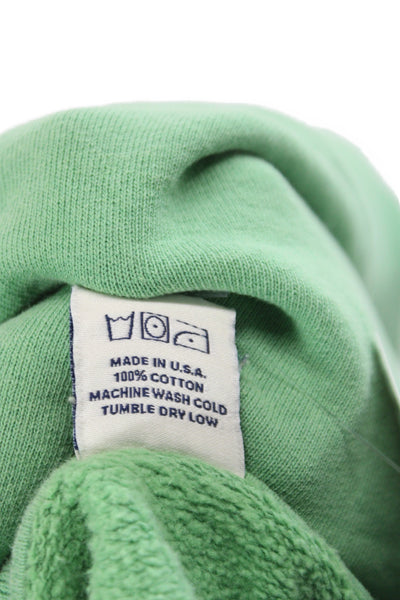 Sporty & Rich Unisex Pullover Sweatshirt Green 100% Cotton Crew Neck Size S